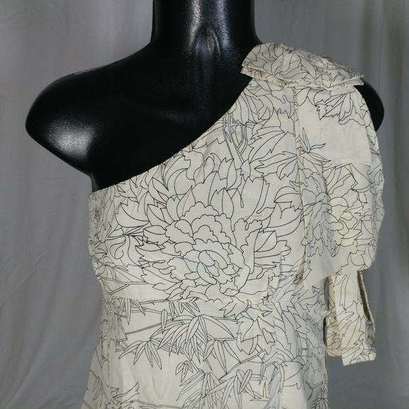Fumblin foe womens M silk one shoulder tank flower - Picture 7 of 8